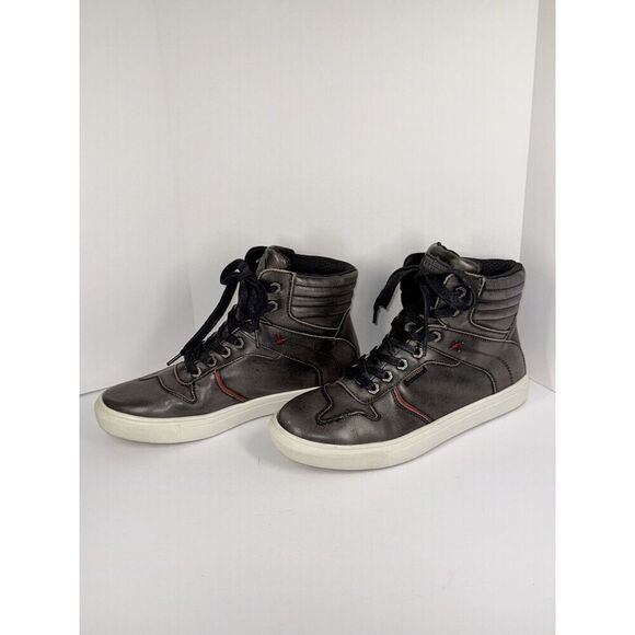 Milwaukee Leather Street Riding Moto Shoe Men 7 Leather Hi Top Sneaker Women 8.5 - Picture 3 of 16